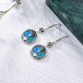 wholesale 925 Sterling Silver Blue Opal Celtic Tree Of Life Claddagh Triskele Trinity Knot Leverback Dangle Drop Earrings For Women Vintage Lucky -0-4