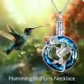 TOUPOP Sterling Silver Crystal Urn Necklace For Ashes Butterfly Hummingbird Memorial Jewelry-0-1