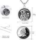 wholesale 925 Sterling Silver Grim Reaper Pendant Necklace  with Hourglass and Scythe Gothic Jewelry for Men-0-2