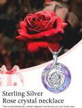 wholesale  Sterling Silver Crystal Infinity Rose Pendant Necklace Mother s Day Gift -0-11