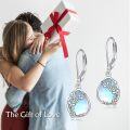 wholesale 925 Sterling Silver & Blue Moonstone Floral Drop Earrings for Women-0-5