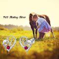 wholesale 925 Sterling Silver Horse Birthstone Stud Earrings for Women-0-3