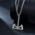 wholesale 925 Sterling Silver Double Axe Pendant Necklace  for Men - Norse Viking Jewelry-0-3