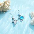 wholesale 925 Sterling Silver Blue Mermaid Scale Crab Drop Earrings for Women and Girls-0-4