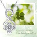 wholesale 925 Sterling Silver Clover Infinity Pendant Necklace for Women Gifts Jewelry 4Ò¶²ÝÎÞÏÞµõ×¹ÏîÁ´Å®ÊÎÆ·ÀñÎï-0-3