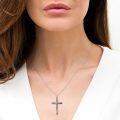 wholesale 925 Sterling Silver Abalone Shell Inlay Cross Pendant Necklace for Women and Men Christian s-0-2