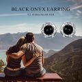 wholesale 925 Sterling Silver Black Onyx & Cubic Zirconia Twist Design Stud Earrings for Women Gift Boxed-0-5