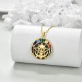 wholesale 925 Sterling Silver Pentacle Moon Goddess Necklace With Colorful Gems-0-2