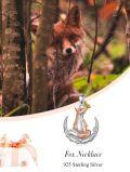 wholesale TOUPOP Fox Necklace For Women 925 Sterling Silver Animal Pendant Necklace Anniversary Birthday Jewelry Gifts For Wife Mother Friend -0-4