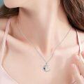 wholesale Sterling Silver & Crystal Celtic Moon Knot Necklace for Women's Sweet 16 Birthday Gift-0-5