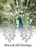 wholesale TOUPOP Peacock Tail Feather Earrings 925 Sterling Silver Dangle Earring Christmas Xmas Birthday Gifts For Her Women Mom Grandma -0-5
