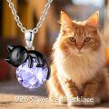 wholesale 14K Gold Pink Crystal Black Cat Pendant Necklace for Women Cats Lover-0-76