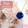 wholesale 14K Gold Created Birthstone 1ct Round Necklace for Women 16+2 -0-4