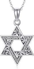wholesale 925 Sterling Silver Star of David Pendant Jewish Necklace for Men & Women-0-0