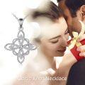 wholesale 925 Sterling Silver Triquetra Celtic Knot Pendant Necklace with Cubic Zirconia for Women and Girls - Wiccan  Idea-0-4