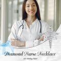 wholesale 925 Sterling Silver Platinum Plated Rn Caduceus Nurse Pendant Necklace With Lab Created Moissanite-0-5