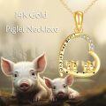 wholesale 14K Gold Pig Heart Love Forever Pendant Necklace for Women Mothers Day Gifts-0-1