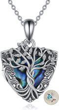wholesale 925 Sterling Silver Abalone Shell Tree of Life Heart Lockets Pendant Necklaces for Women Gifts-0-0