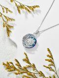 TOUPOP Sterling Silver Blue Crystal Sun Moon Necklace-0-3