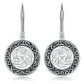 wholesale 925 Sterling Silver Celtic Clover Trinity Knot Drop Dangle Earrings for Women Girls Irish Lucky Charm Protection  4cm Long-0-0