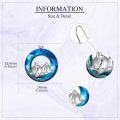 wholesale 925 Sterling Silver Cat Dangle Earrings with Blue Crystal Accents for Women-0-2