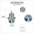 wholesale 925 Sterling Silver Hamsa Hand Tree Of Life Abalone Shell Pendant Necklace-0-4
