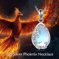 wholesale 925 Sterling Silver Blue Opal Phoenix Pendant Necklace for Women's Gifts-0-5