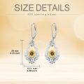wholesale 925 Sterling Silver Sunflower Teardrop Celtic Knot Leverback Earrings-0-4