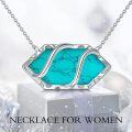 TOUPOP 925 Sterling Silver Hexagon Gemstone Pendant Necklace Fine Jewelry Gifts-0-3
