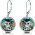 wholesale 925 Sterling Silver Graduation Owl Abalone Shell Drop Earrings for Women-0-0
