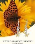 wholesale TOUPOP Animal Earrings (butterfly), Silver -0-2