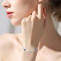 wholesale 925 Sterling Silver Blue Crystal Infinity Heart Aunt & Niece Bolo Bracelet (Adjustable Size: 6-8)-0-3
