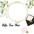 wholesale 14k Yellow Gold Moissanite Crescent Moon Dainty Chain Anklet-0-5