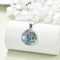 wholesale 925 Sterling Silver Abalone Shell Celtic Knot Tree of Life Pendant Necklace-0-2