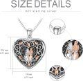 wholesale TOUPOP Locket Necklace Father Daughter Locket Mother Daughter Locket Necklace Sister Locket Family Locket Rose Heart Locket Pendant Necklace S925 Sterling Silver Gift Always In My Heart Locket -0-5