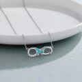 wholesale 925 Sterling Silver Butterfly Opal CZ Infinity Love Pendant Necklace for Women Girls s-0-2