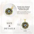 wholesale 925 Sterling Silver Evil Eye Necklace with Blue Enamel and Gold Plated Chain for Women-0-3