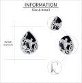 wholesale 925 Sterling Silver Butterfly & Flower Design Teardrop Black Onyx Leverback Earrings for Women Gifts-0-4
