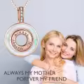 TOUPOP Sterling Silver Created Opal Always My Mother Forever My Friend Necklace-0-1