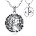 wholesale 925 Sterling Silver Jesus Pendant Necklace with Cross and Religious Message for Men & Women-0-0