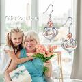TOUPOP Sterling Silver Rose Flower Dangle Drop Hook Earrings-0-1