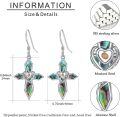 wholesale 925 Sterling Silver Abalone Shell Heart Drop Earrings-0-5