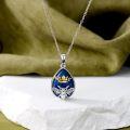 wholesale 925 Sterling Silver Blue Lapis Lazuli Bee Crown Pendant Necklace for Women Girls' Gifts Mothers Day Birthdays Christmas-0-1