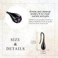 wholesale Black 925 Sterling Silver Tear Drop Dangle Earrings with Purple Crystal Gift for Women-0-3