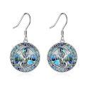 wholesale 925 Sterling Silver Celtic Knotwork Dragon Abalone Shell Drop Earrings-0-0
