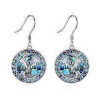 wholesale 925 Sterling Silver Celtic Knotwork Dragon Abalone Shell Drop Earrings-Dragon earrings