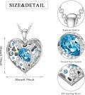wholesale 925 Sterling Silver 925 Blue Topaz Heart Locket Necklace for Women - Personalized -0-5