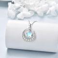 wholesale 925 Sterling Silver Star & Moon Pendant Necklace with Cubic Zirconia Stones - Gifts for Her-0-2