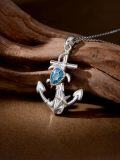 wholesale TOUPOP Anchor Dolphin/mermaid/turtle/starfish/dolphin Necklace For Women 925 Sterling Silver Anchor Nautical Necklace Graduation Gift Ocean Pendant For Women -0-1