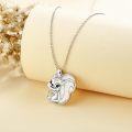wholesale 925 Sterling Silver White Fire Opal Squirrel Pendant Necklace for Women-0-2